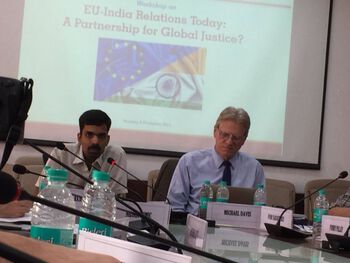 Workshop on EU-India relations at O.P. Jindal Global University on 6 November 2017.