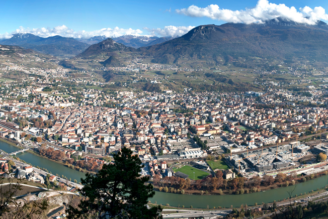 panorama photo of the city of Trento