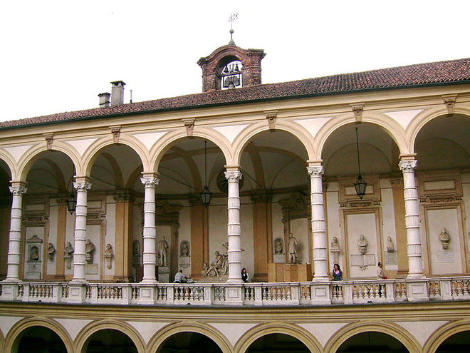 university, italian building in white and yellow